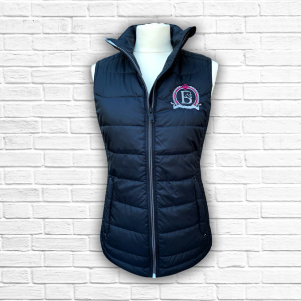 Ladies Fitted Black & Hot Pink Gilet - Front