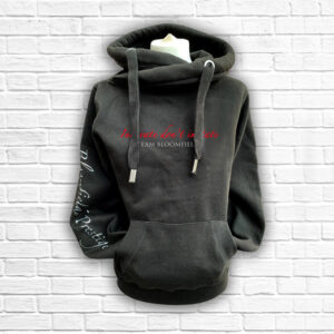 Unisex Black, Red & Silver Team Cross Necked Hoodie - Front